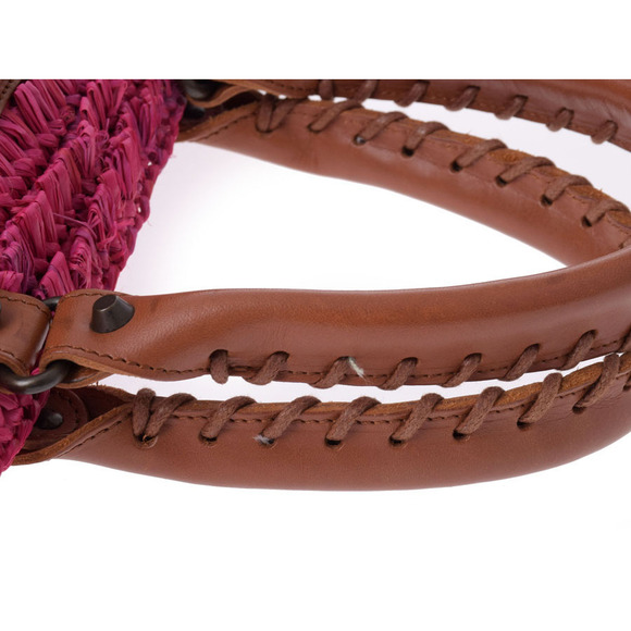 Balenciaga Straw Tan raffia tote bag pink - Picture 4 of 11